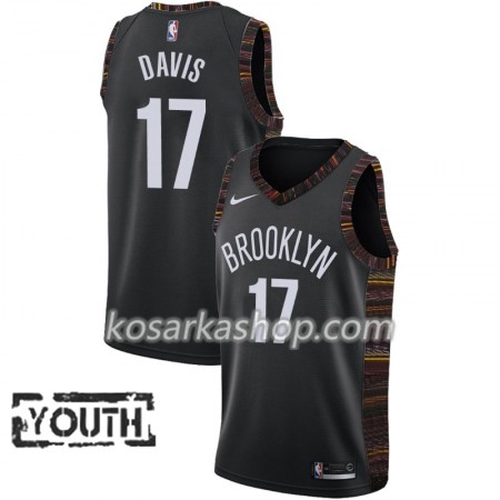 Dres Brooklyn Nets Ed Davis 17 Nike 2018-19 City Edition Crna Swingman - Dječji